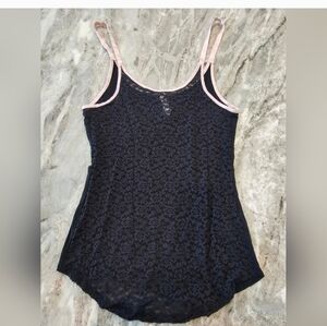 Victoria's Secret Black and Pink Lace Camisole
